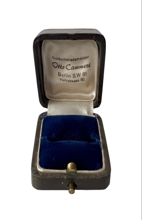 Antique Berlin Ring Box Otto Cammerz Blue Velvet Leather Jewellery Case