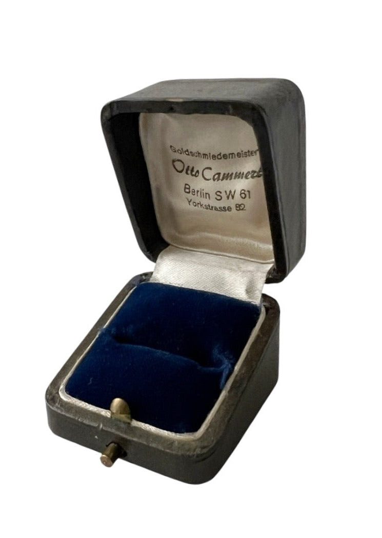 Antique Berlin Ring Box Otto Cammerz Blue Velvet Leather Jewellery Case