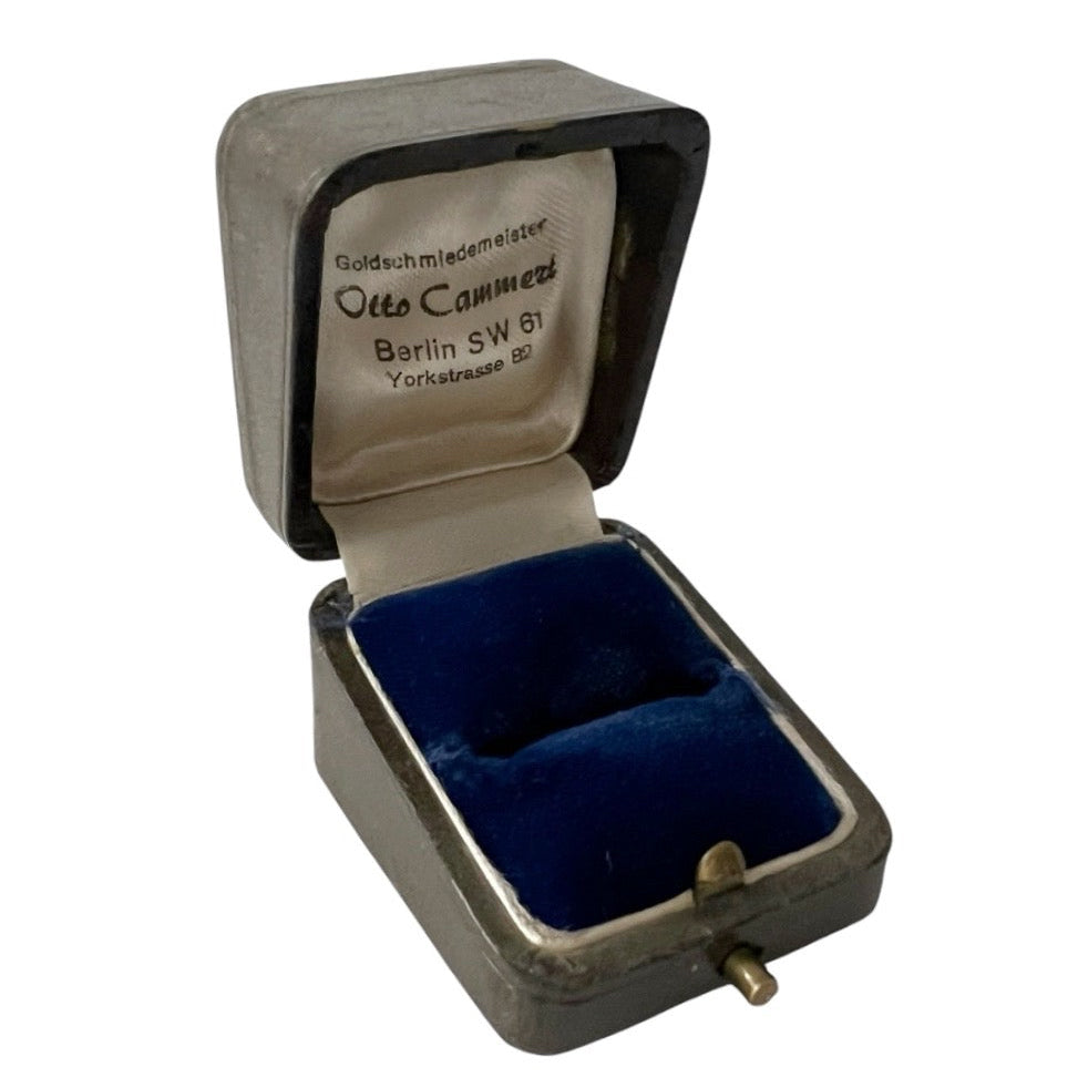 Antique Berlin Ring Box Otto Cammerz Blue Velvet Leather Jewellery Case