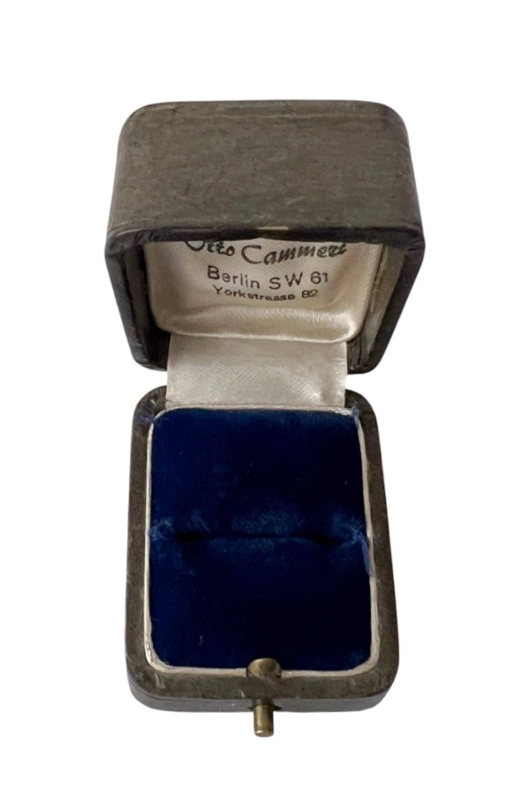 Antique Berlin Ring Box Otto Cammerz Blue Velvet Leather Jewellery Case