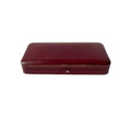 Antique Pörnbacher Brooch Box Burgundy Leather Satin Jewellery Case