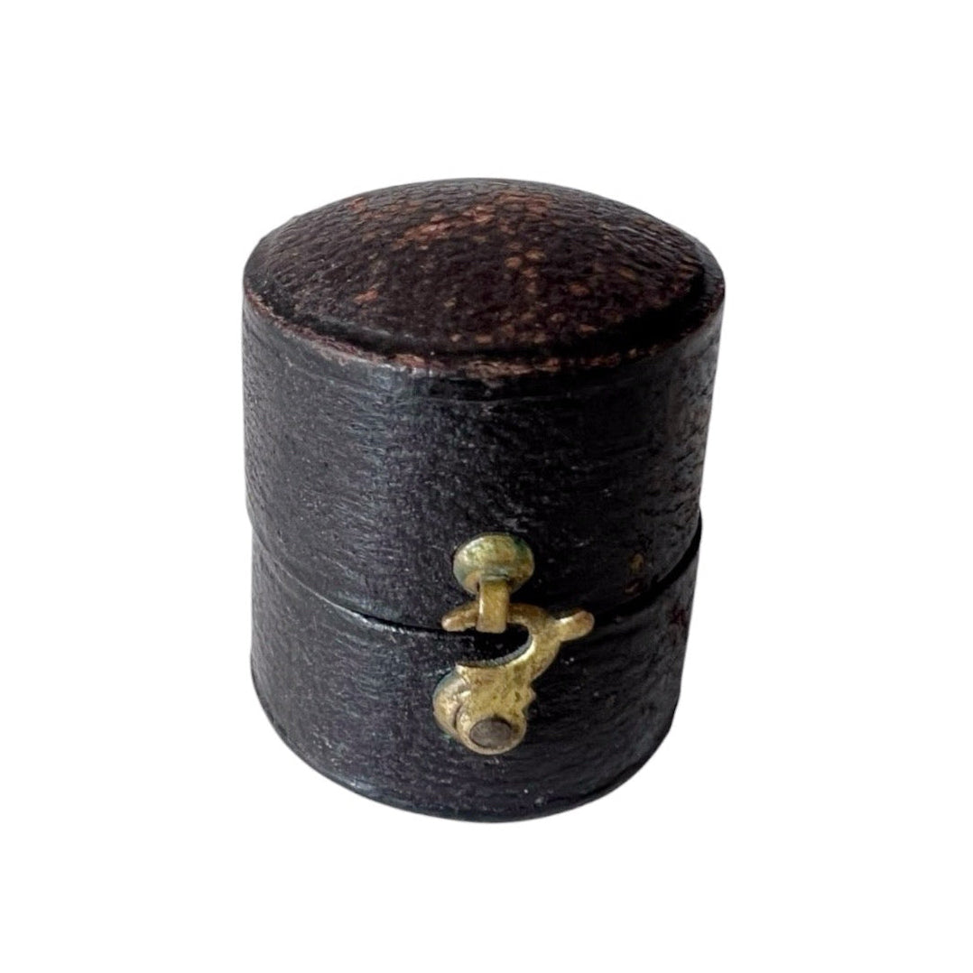 Antique Ring Box Newcastle Jeweller Small Victorian Round Jewellery Case