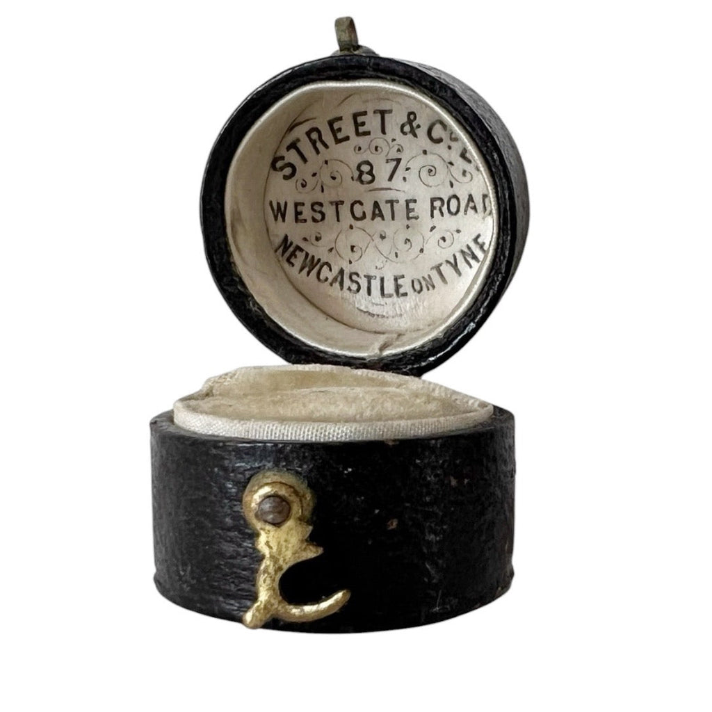 Antique Ring Box Newcastle Jeweller Small Victorian Round Jewellery Case