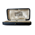 Antique Harrods London Cufflink Box Black Leather Jewellery Case Double