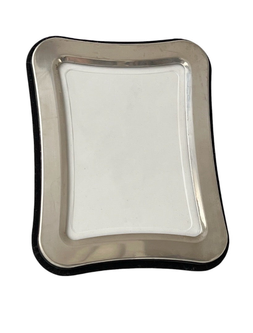 Vintage Silver Plated Photo Frame, Curved Modernist Frame