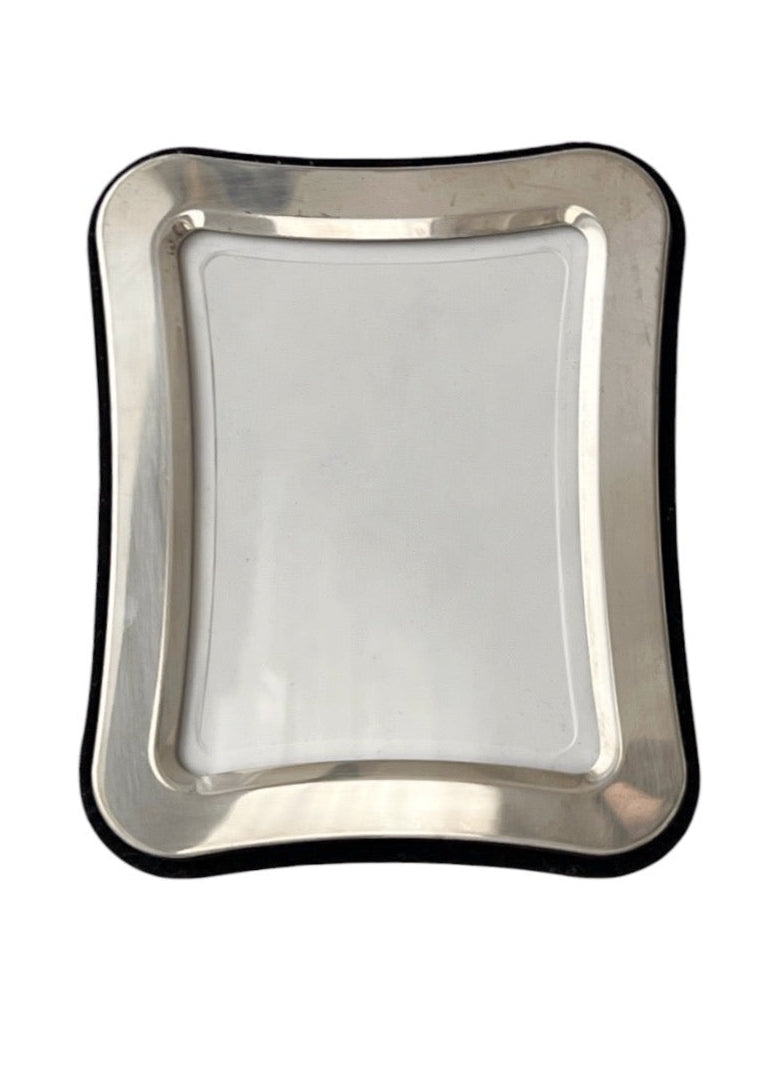 Vintage Silver Plated Photo Frame, Curved Modernist Frame