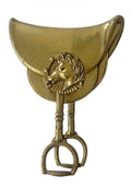 Vintage Brass Equestrian Wall Hook Horse Head Stirrup Design