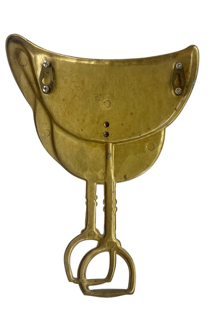 Vintage Brass Equestrian Wall Hook Horse Head Stirrup Design