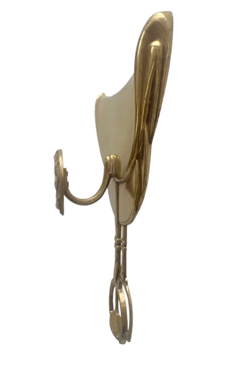 Vintage Brass Equestrian Wall Hook Horse Head Stirrup Design
