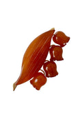 Vintage Soviet Baltic Amber Lily of the Valley Brooch. Gold Plated.