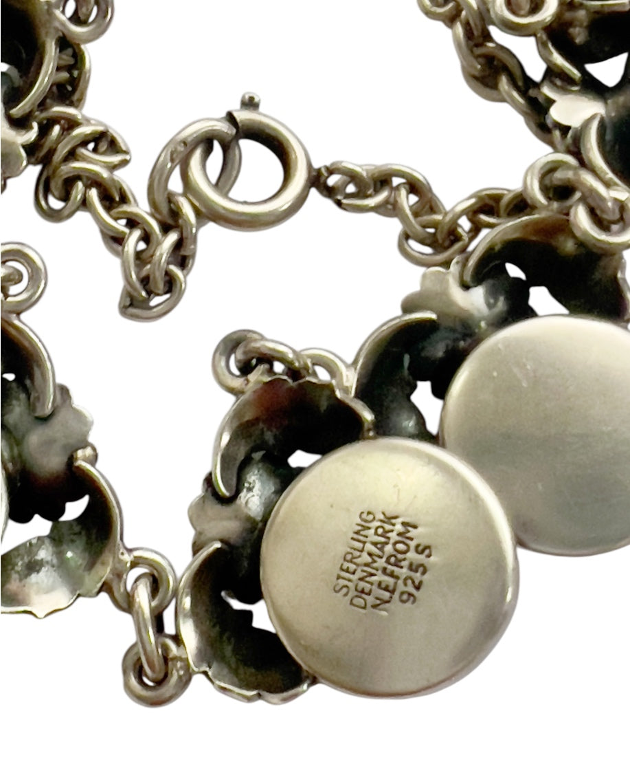Vintage Baltic Amber Necklace, Daisy Design, Sterling Silver, Danish Modernist, Niels Erik From