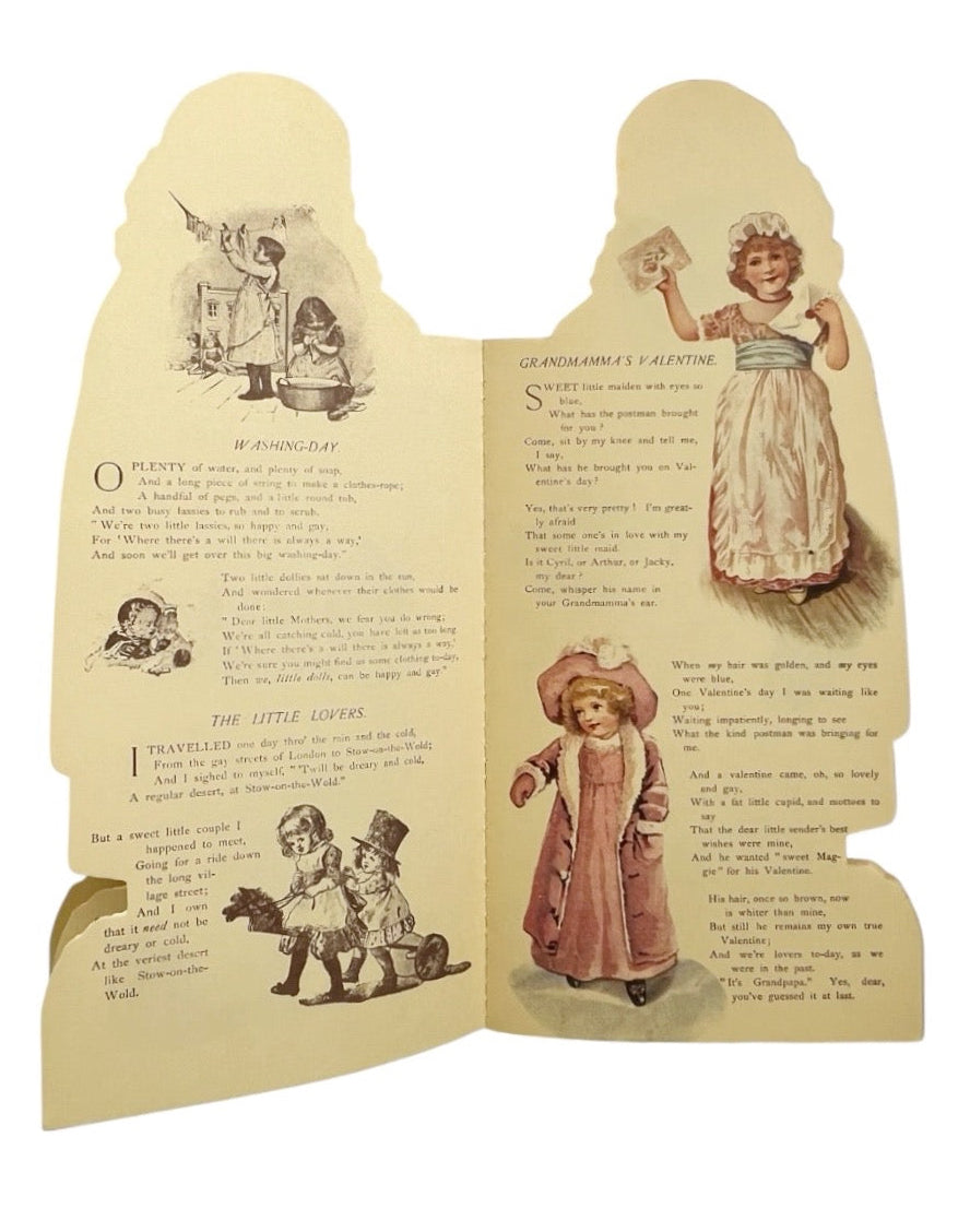 Vintage Merrimack Little Flower Girl Die Cut Nursery Rhyme Book