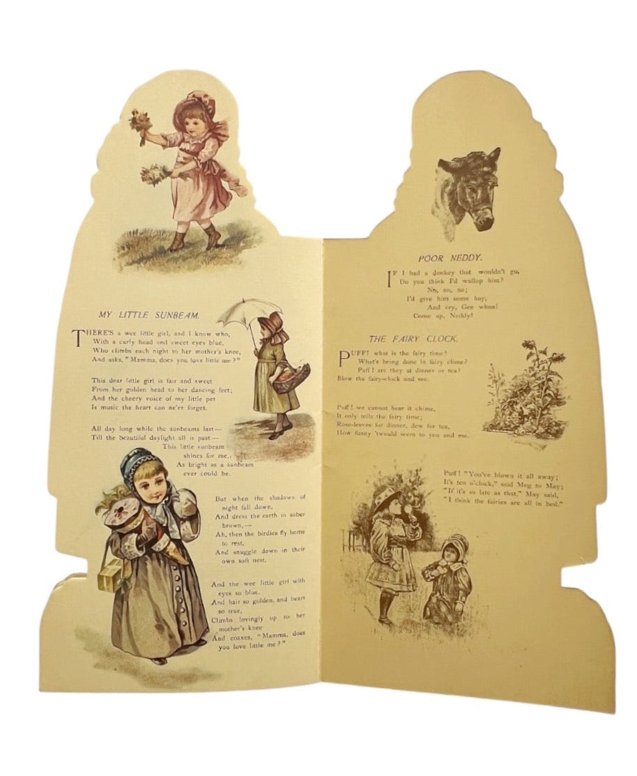 Vintage Merrimack Little Flower Girl Die Cut Nursery Rhyme Book
