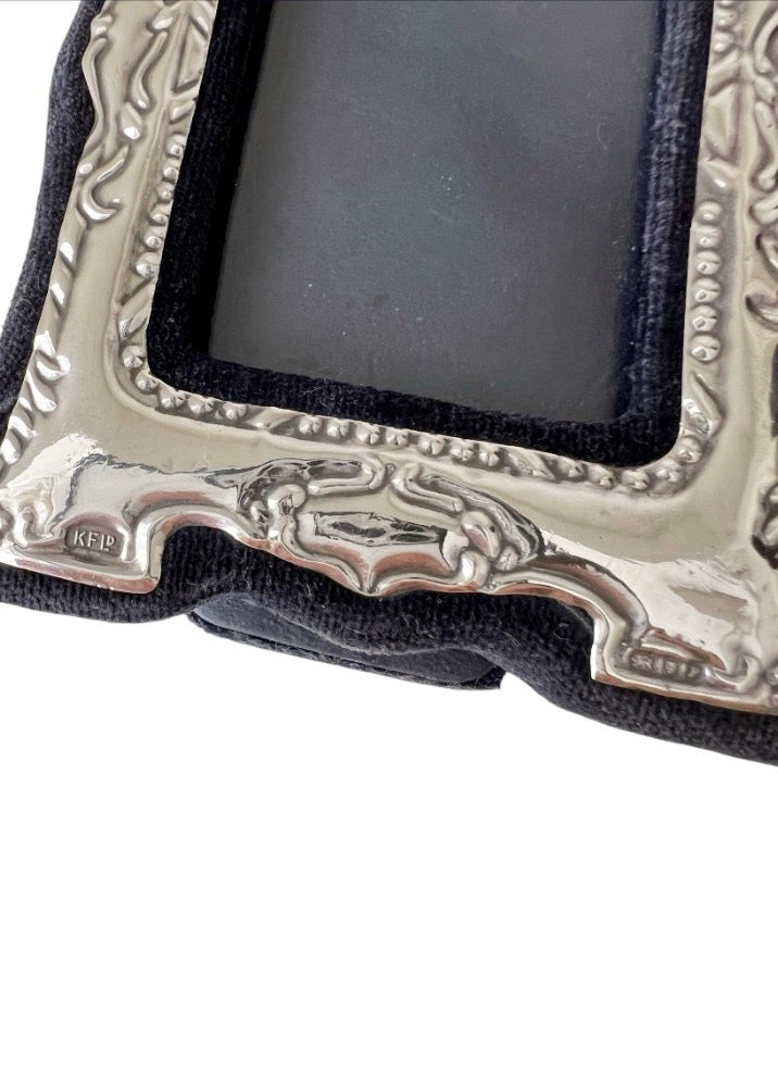 Keyford Sterling Photo Frame, London 1989, Small Embossed Design