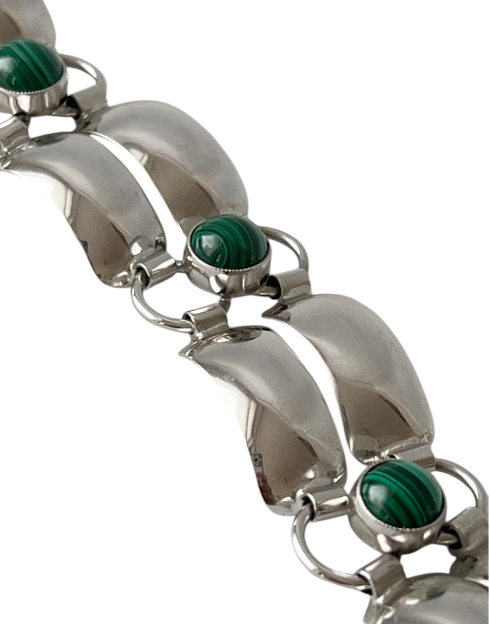 Silver & Malachite Modernist Bracelet – Katja Lührs Lübeck KLS