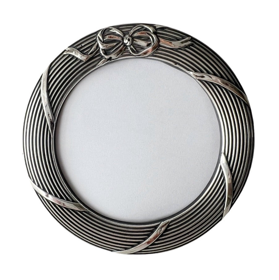 Antique Edwardian Sterling Silver Round Photo Frame, Birmingham 1911