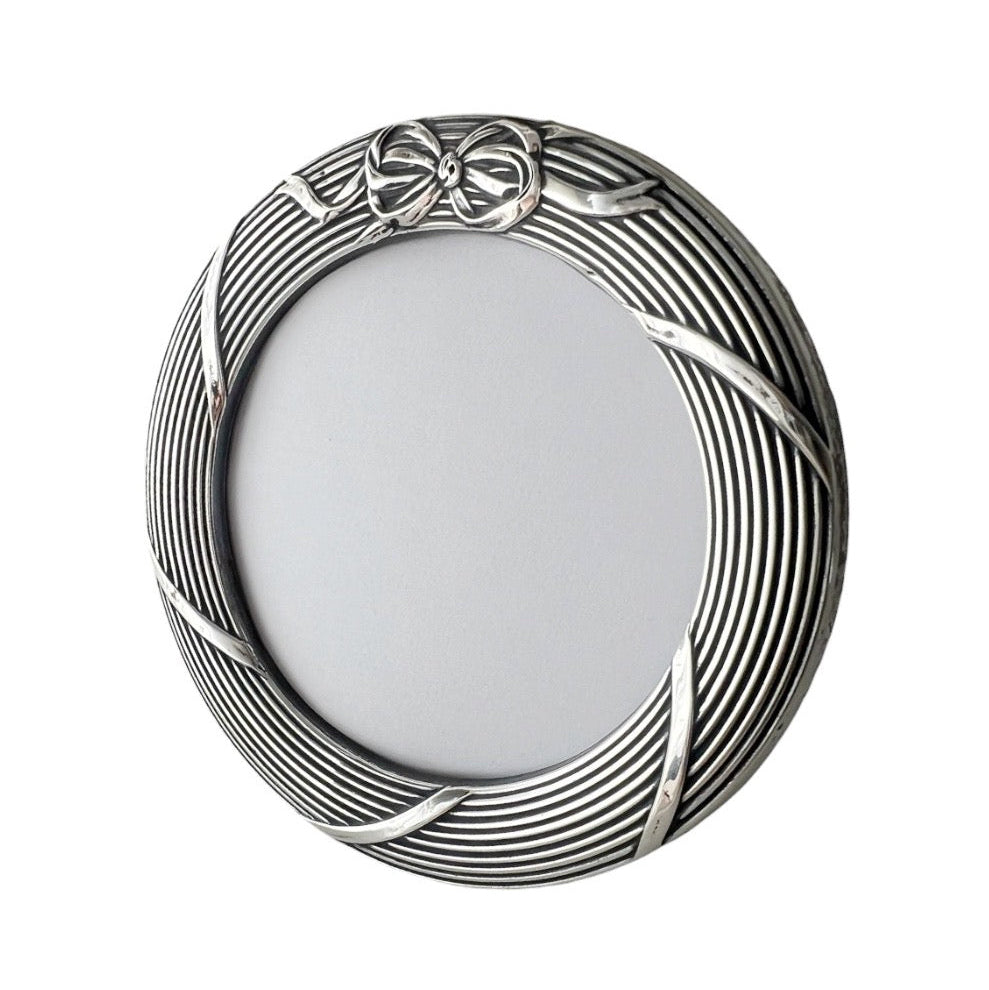 Antique Edwardian Sterling Silver Round Photo Frame, Birmingham 1911