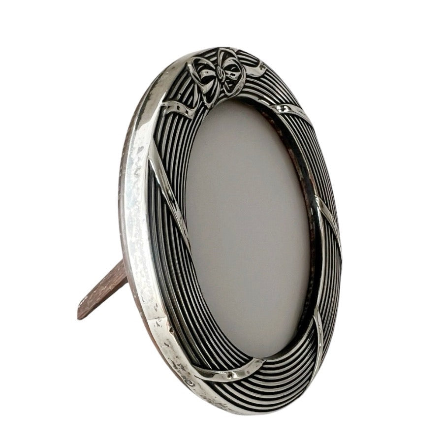 Antique Edwardian Sterling Silver Round Photo Frame, Birmingham 1911
