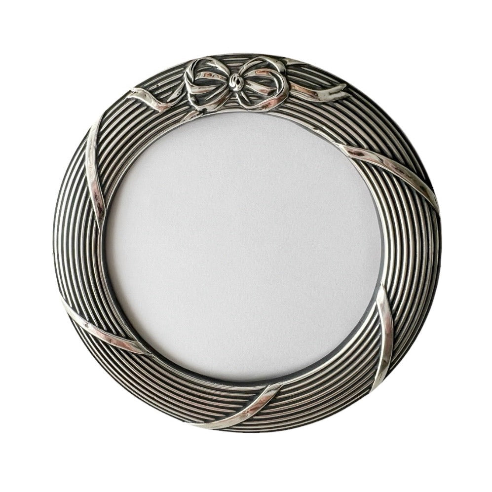 Antique Edwardian Sterling Silver Round Photo Frame, Birmingham 1911