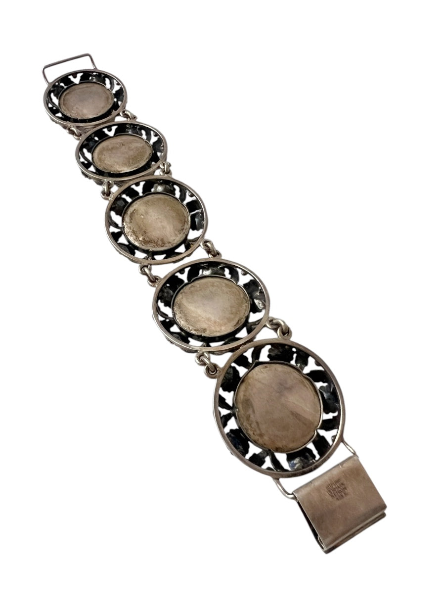 Vintage Baltic Amber Bracelet, Sterling Silver, Danish Modernist, Niels Erik From