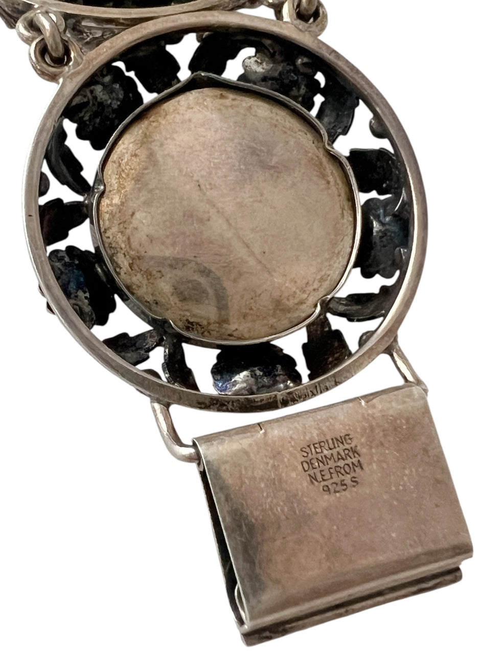 Vintage Baltic Amber Bracelet, Sterling Silver, Danish Modernist, Niels Erik From