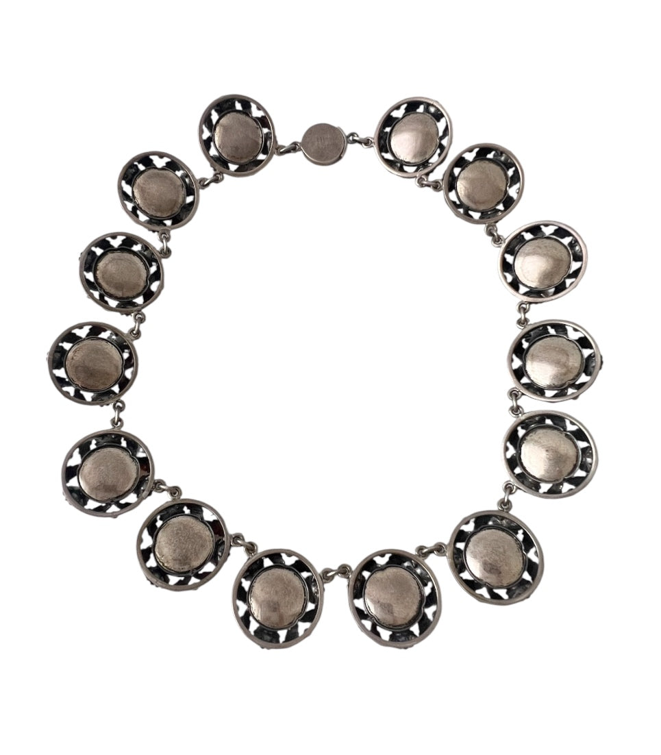 Vintage Baltic Amber Necklace, Sterling Silver, Danish Modernist, Niels Erik From