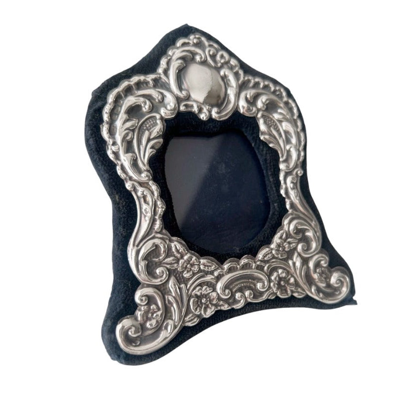 Keyford Sterling Silver Mini Photo Frame, London 1989, Scroll Design
