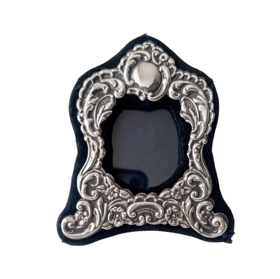Keyford Sterling Silver Mini Photo Frame, London 1989, Scroll Design
