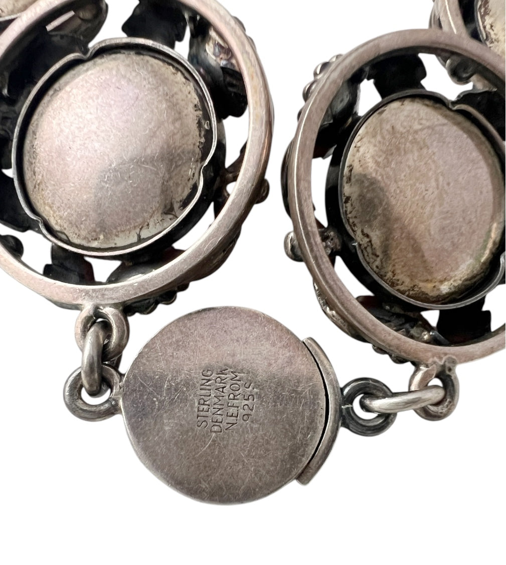 Vintage Baltic Amber Necklace, Sterling Silver, Danish Modernist, Niels Erik From