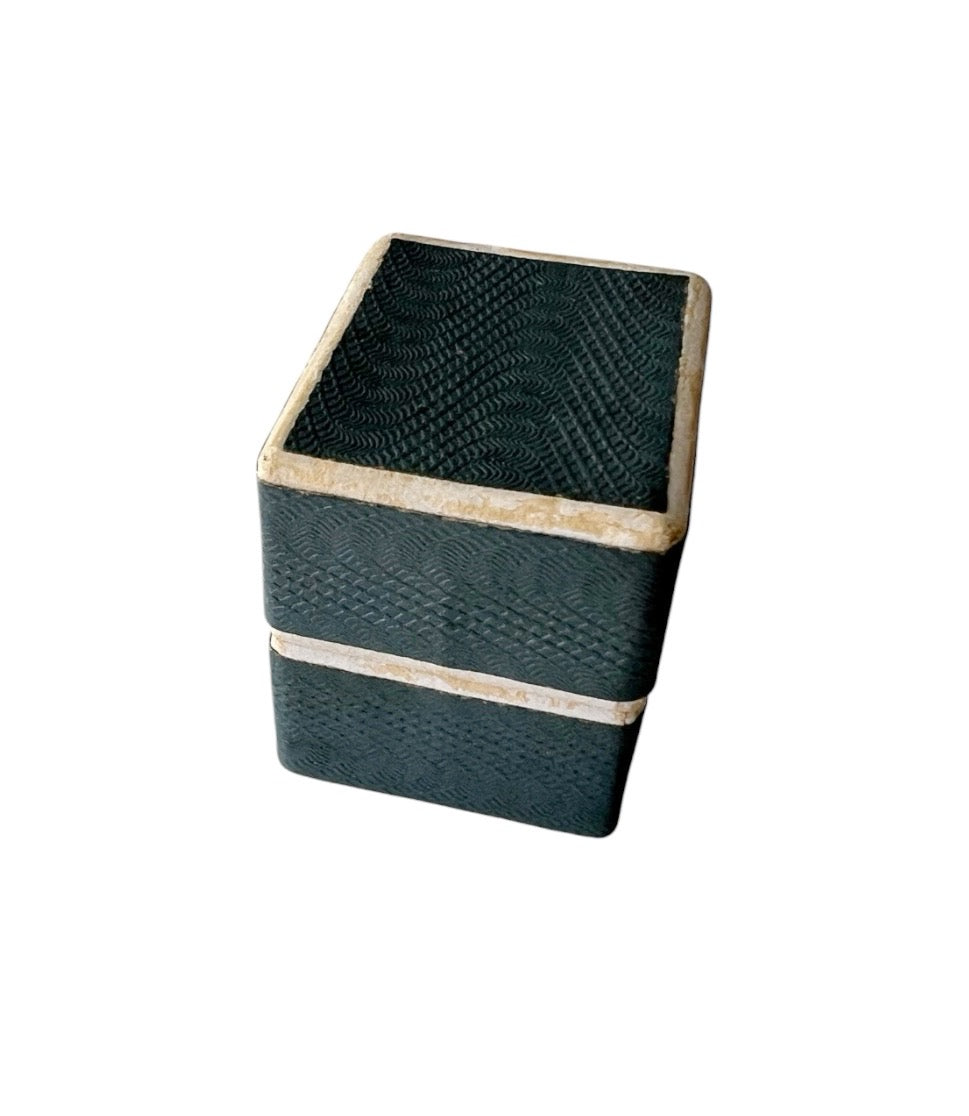Vintage Blue Grey Cardboard Ring Box