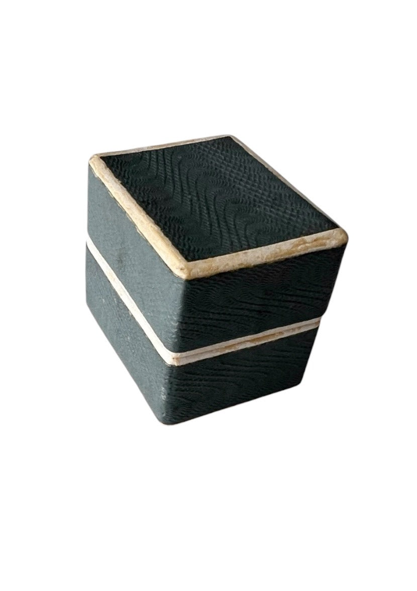 Vintage Blue Grey Cardboard Ring Box