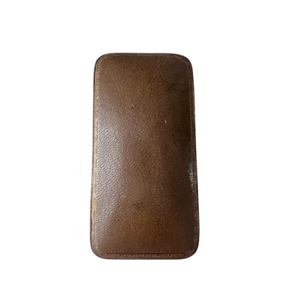 Antique Brown Leather Jewellery Presentation Box