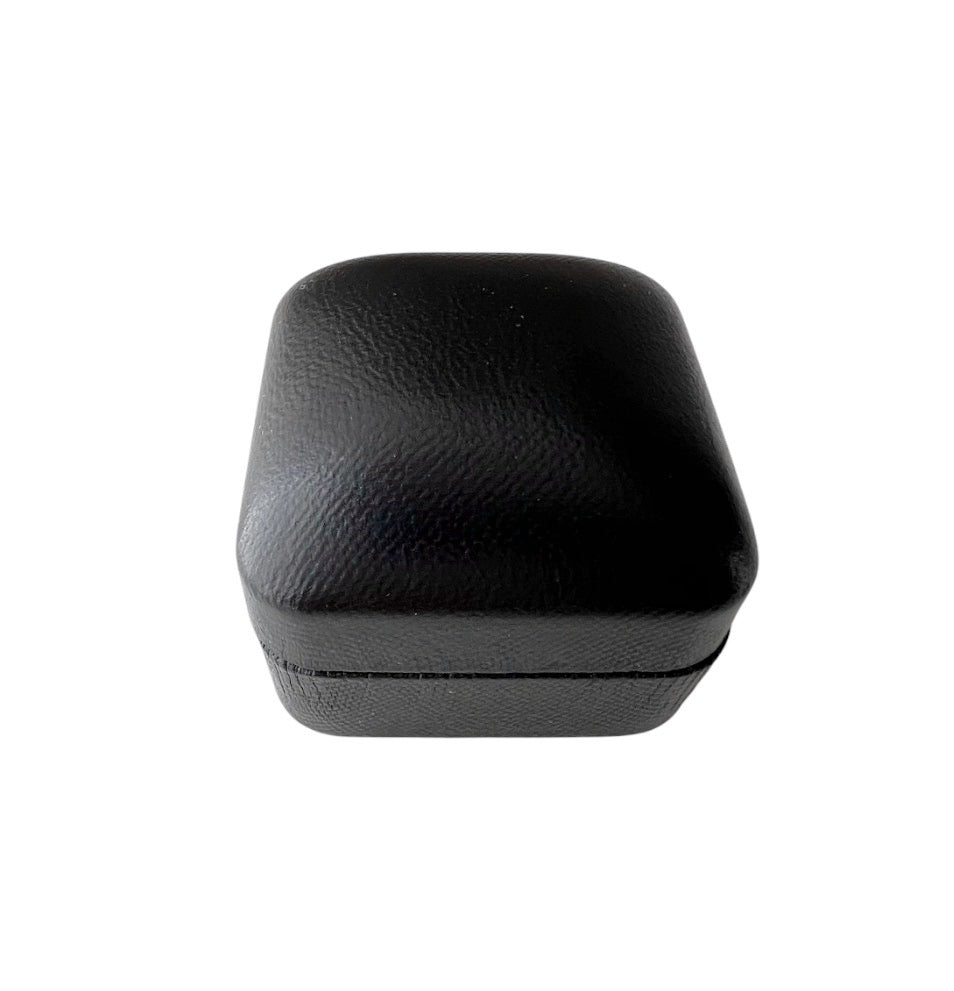 Vintage Leather Ring Box with Red Velvet Interior
