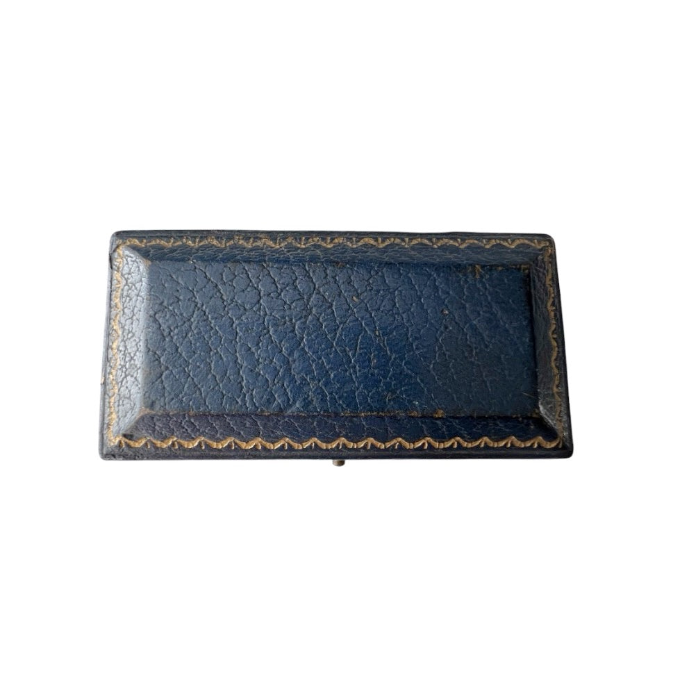 Antique Mappin & Webb Leather Cufflink Box