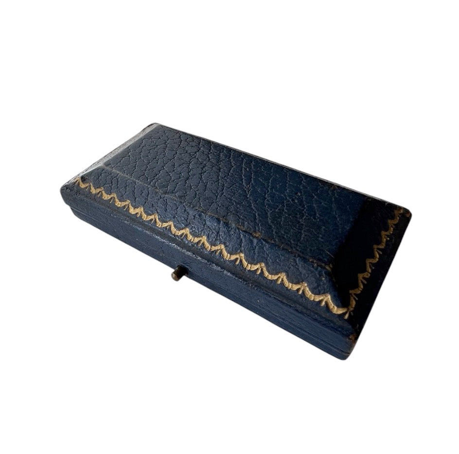 Antique Mappin & Webb Leather Cufflink Box