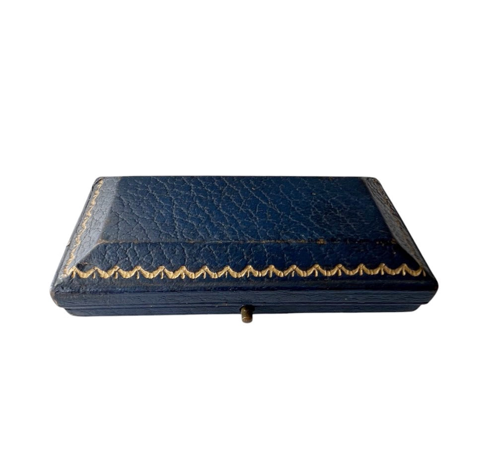 Antique Mappin & Webb Leather Cufflink Box