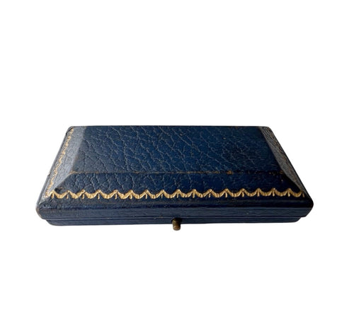 Antique Mappin & Webb Leather Cufflink Box