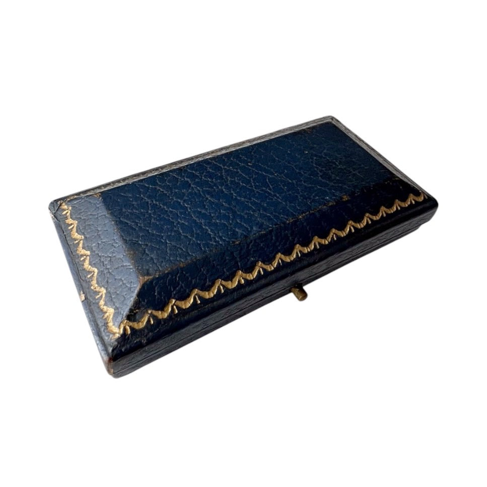 Antique Mappin & Webb Leather Cufflink Box
