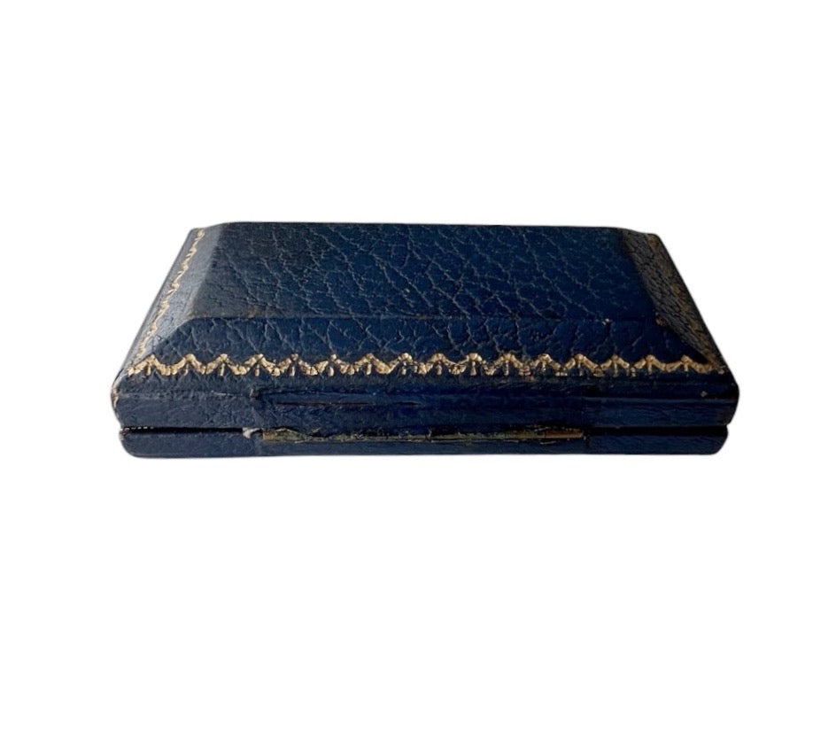 Antique Mappin & Webb Leather Cufflink Box