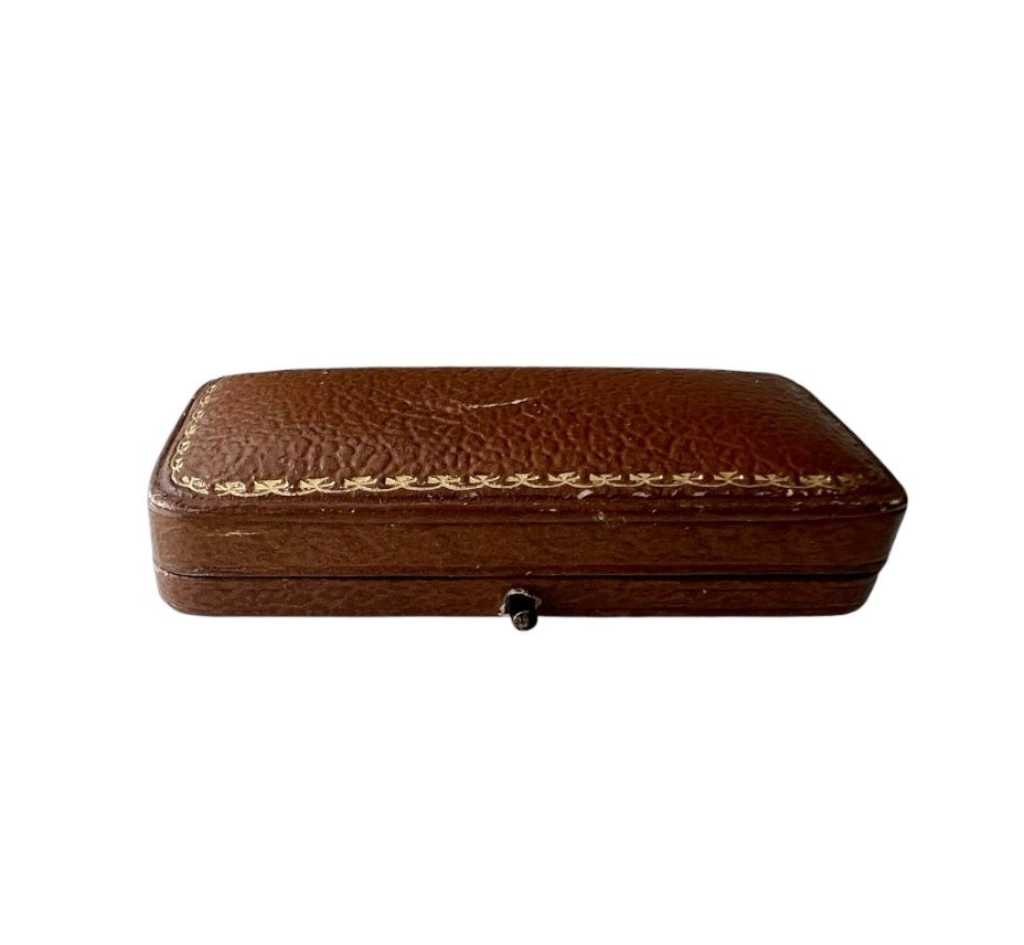 Antique John Shaw & Son Leather Brooch Box