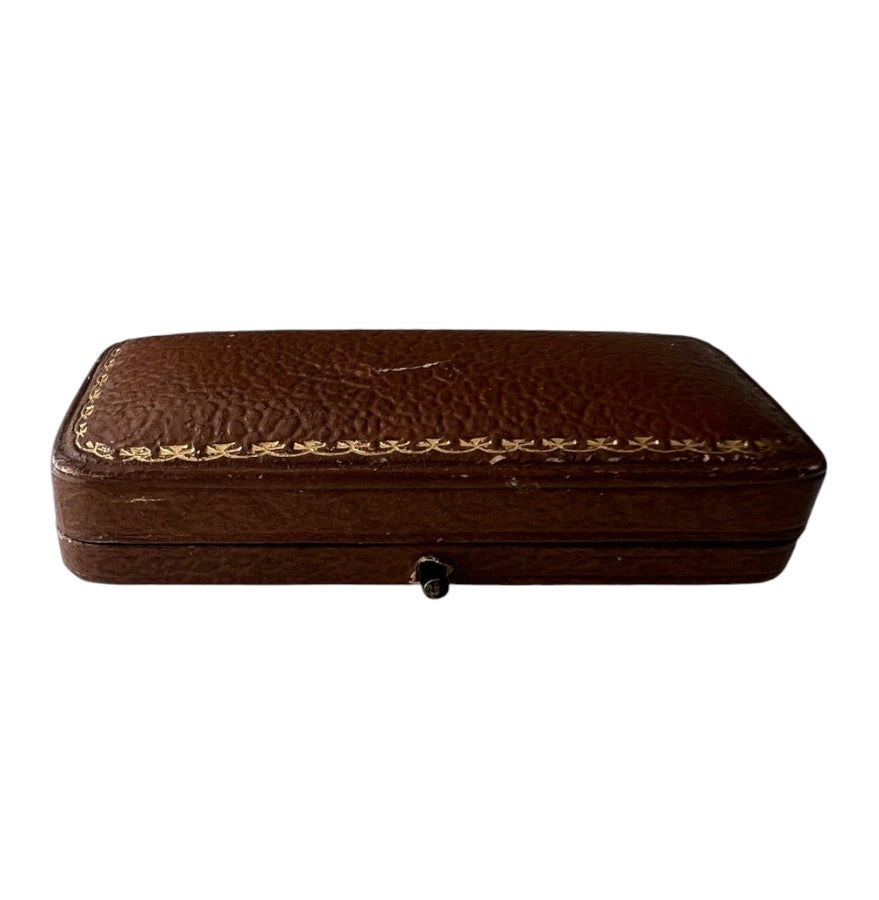 Antique John Shaw & Son Leather Brooch Box