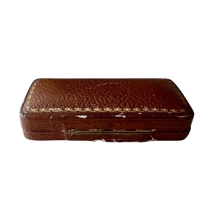Antique John Shaw & Son Leather Brooch Box