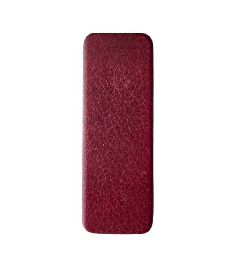 Antique Red Leather Pin Box