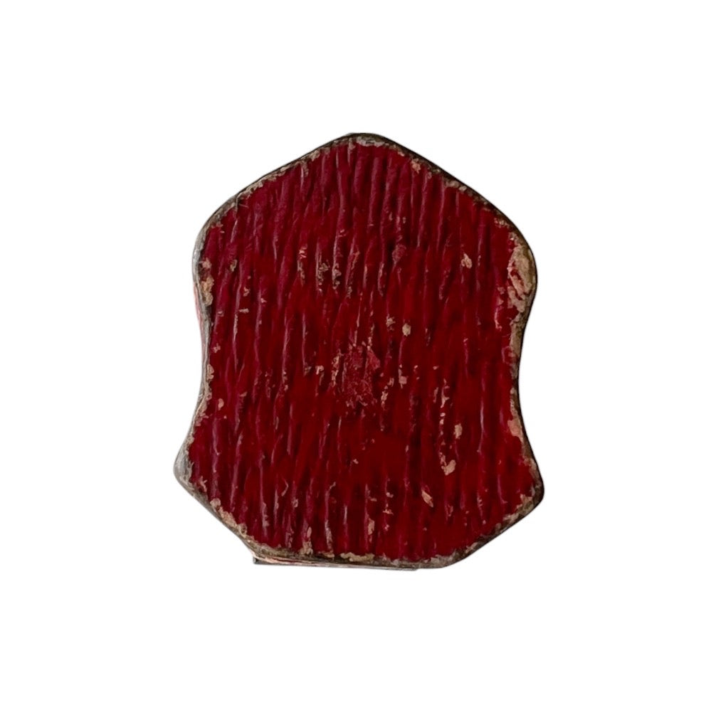 Antique Red Leather Ring Jewellery Presentation Box, Vintage Proposal Display Holder