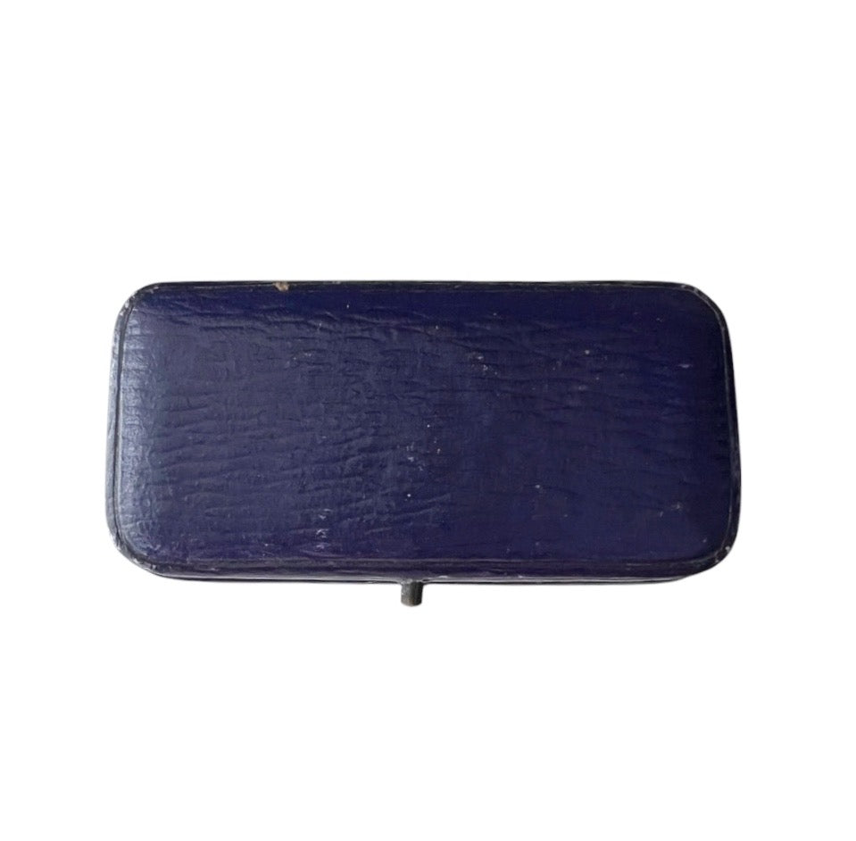 Antique William Battersby Leather Cufflink & Stud Earring Presentation Box, Chelsea London