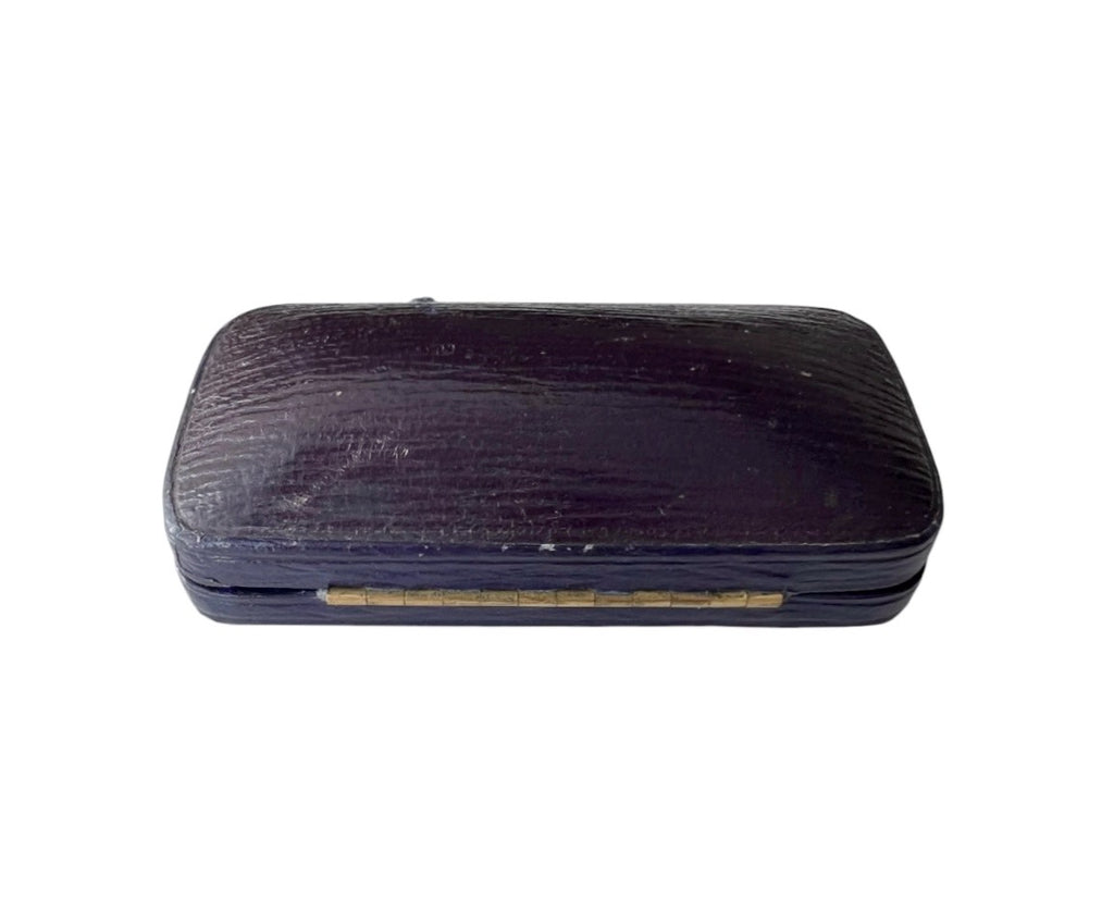 Antique William Battersby Leather Cufflink & Stud Earring Presentation Box, Chelsea London