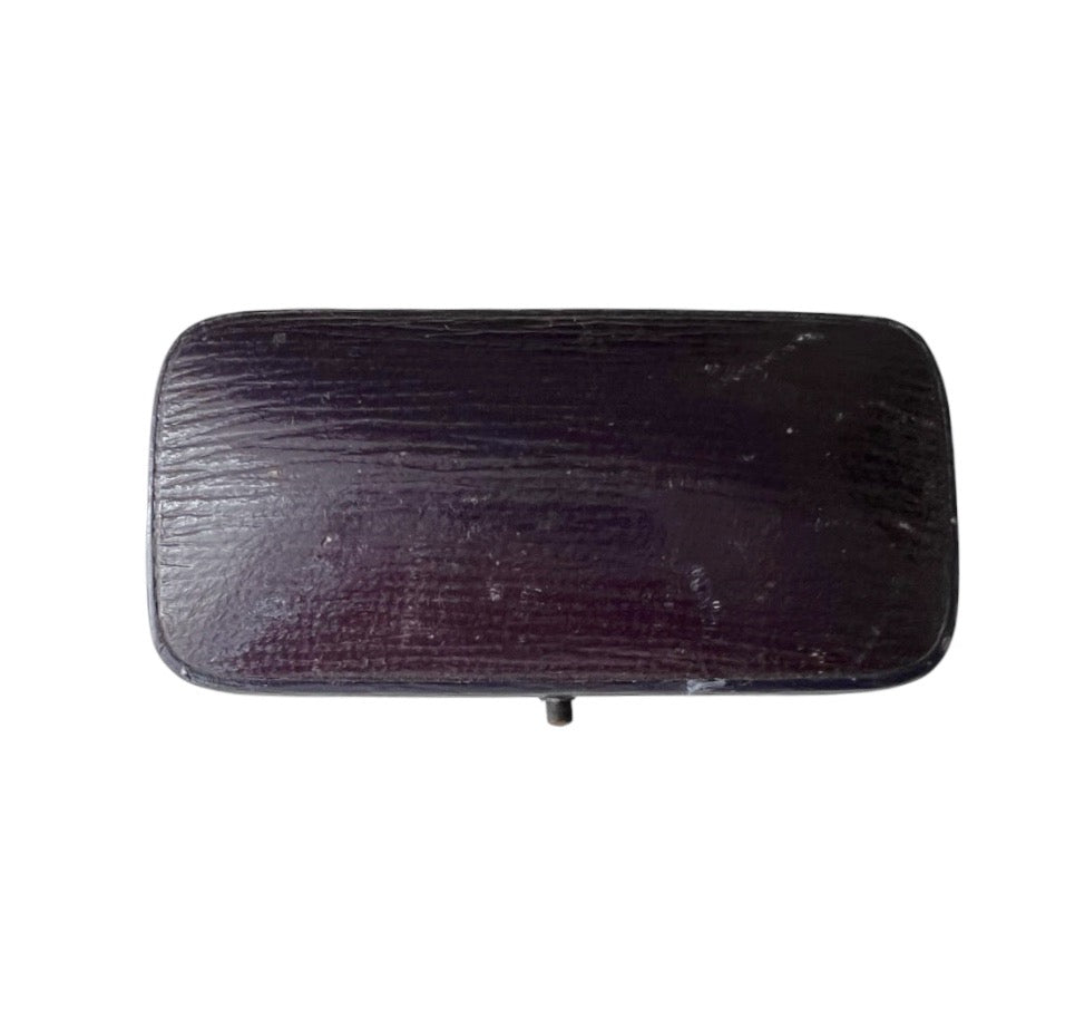 Antique William Battersby Leather Cufflink & Stud Earring Presentation Box, Chelsea London
