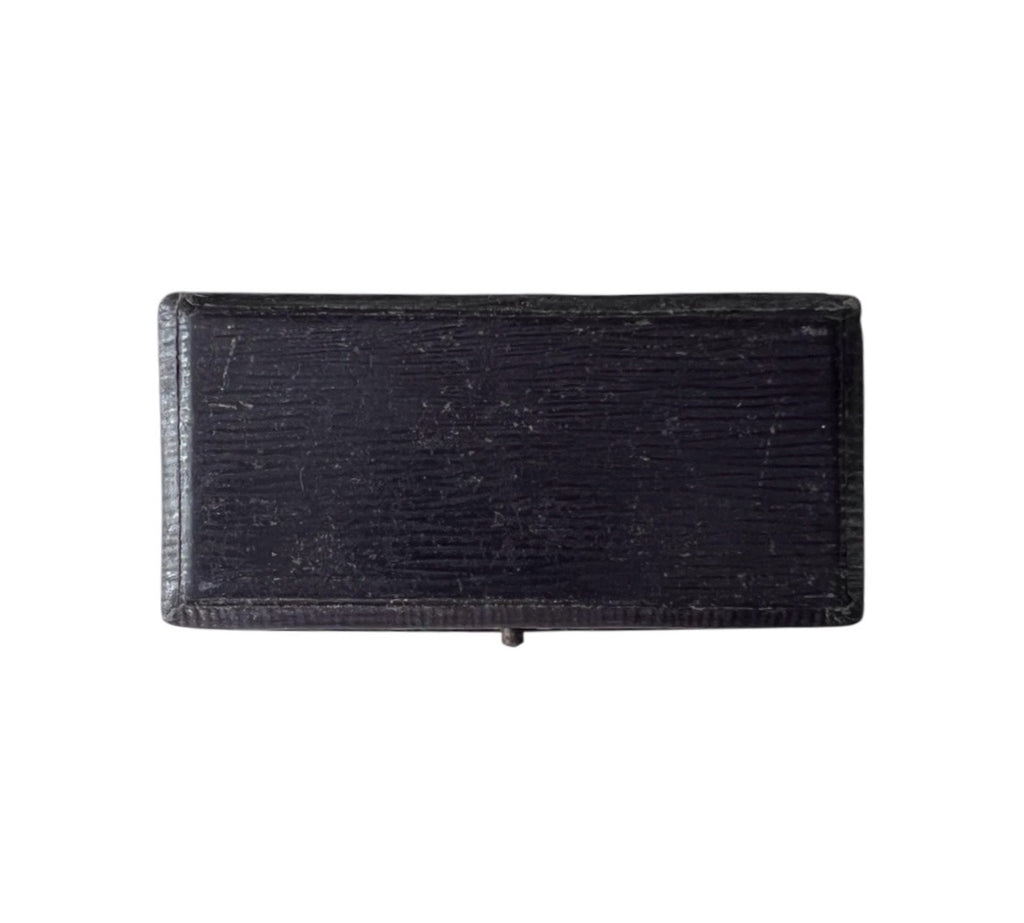 Antique G. C. Champion Leather Jewellery Presentation Box, Herne Hill London, Blue Velvet Case