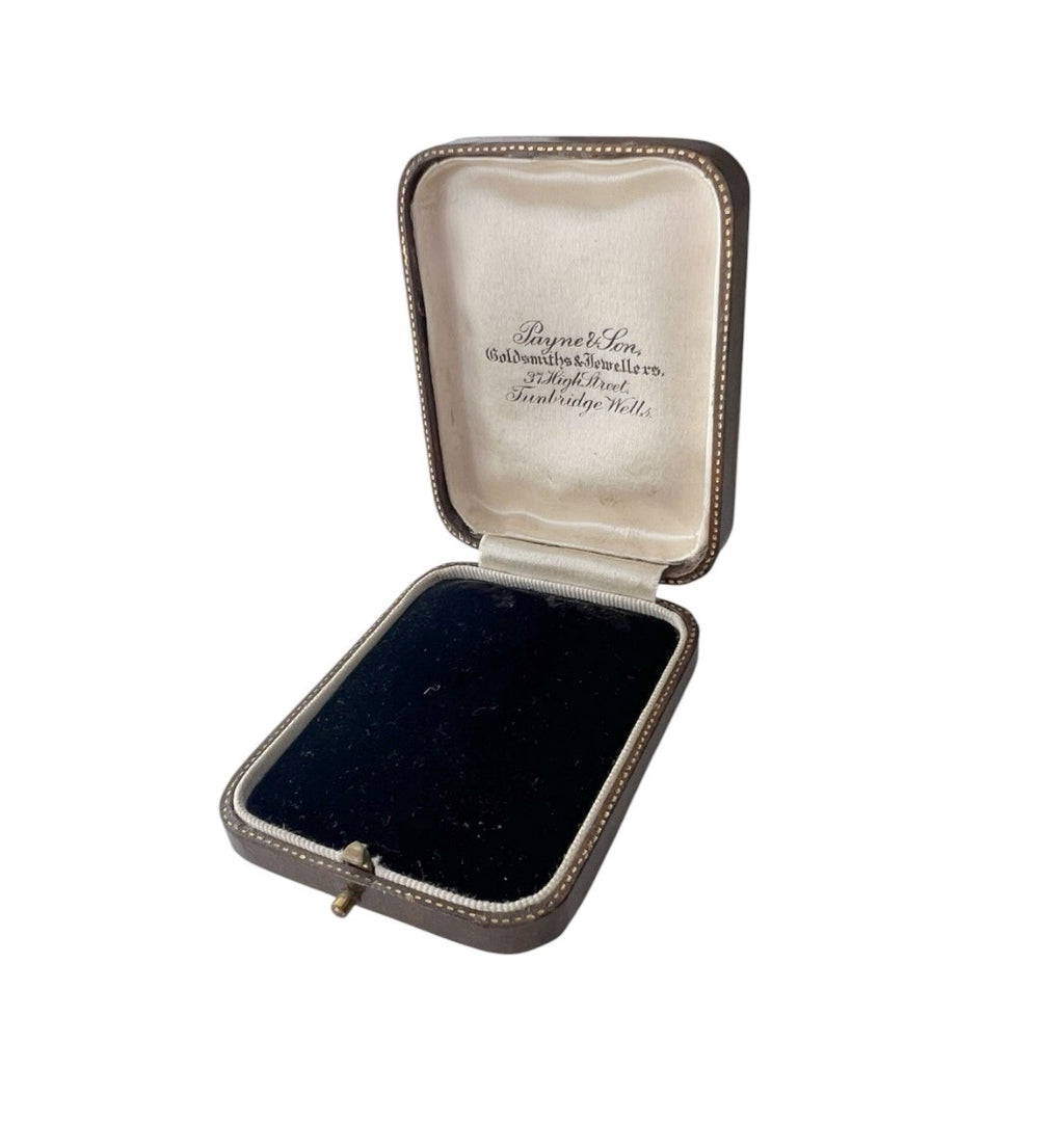 Antique Payne & Son Jewellery Presentation Box, Tunbridge Wells, Black Velvet Interior