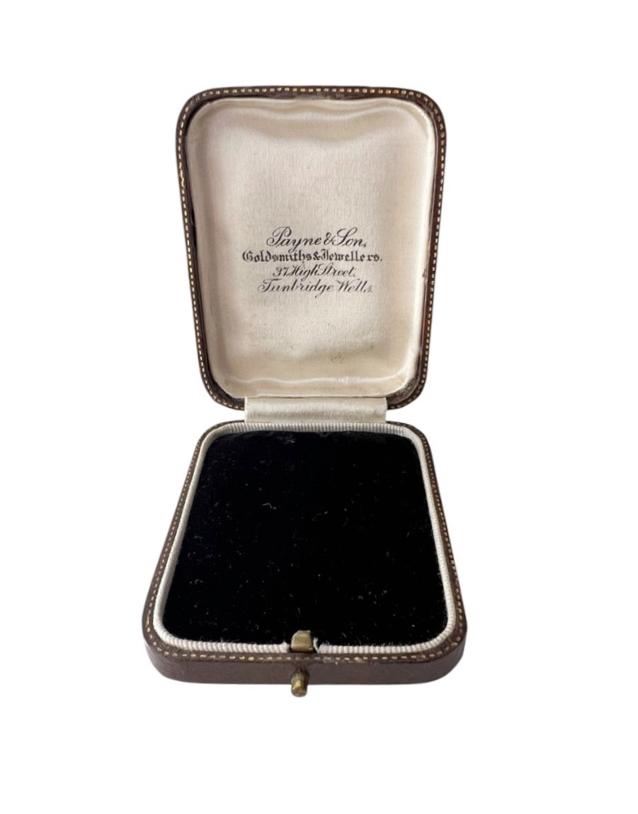 Antique Payne & Son Jewellery Presentation Box, Tunbridge Wells, Black Velvet Interior